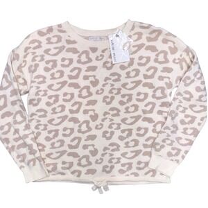 Barefoot Dreams Girls 6-7 CozyChic Leopard Print‎ Long Sleeve Sweater NWT